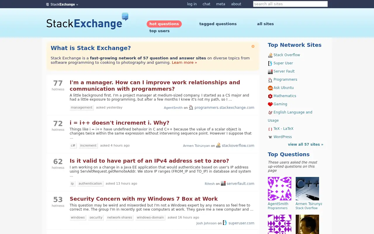 stackexchange.com in 2011