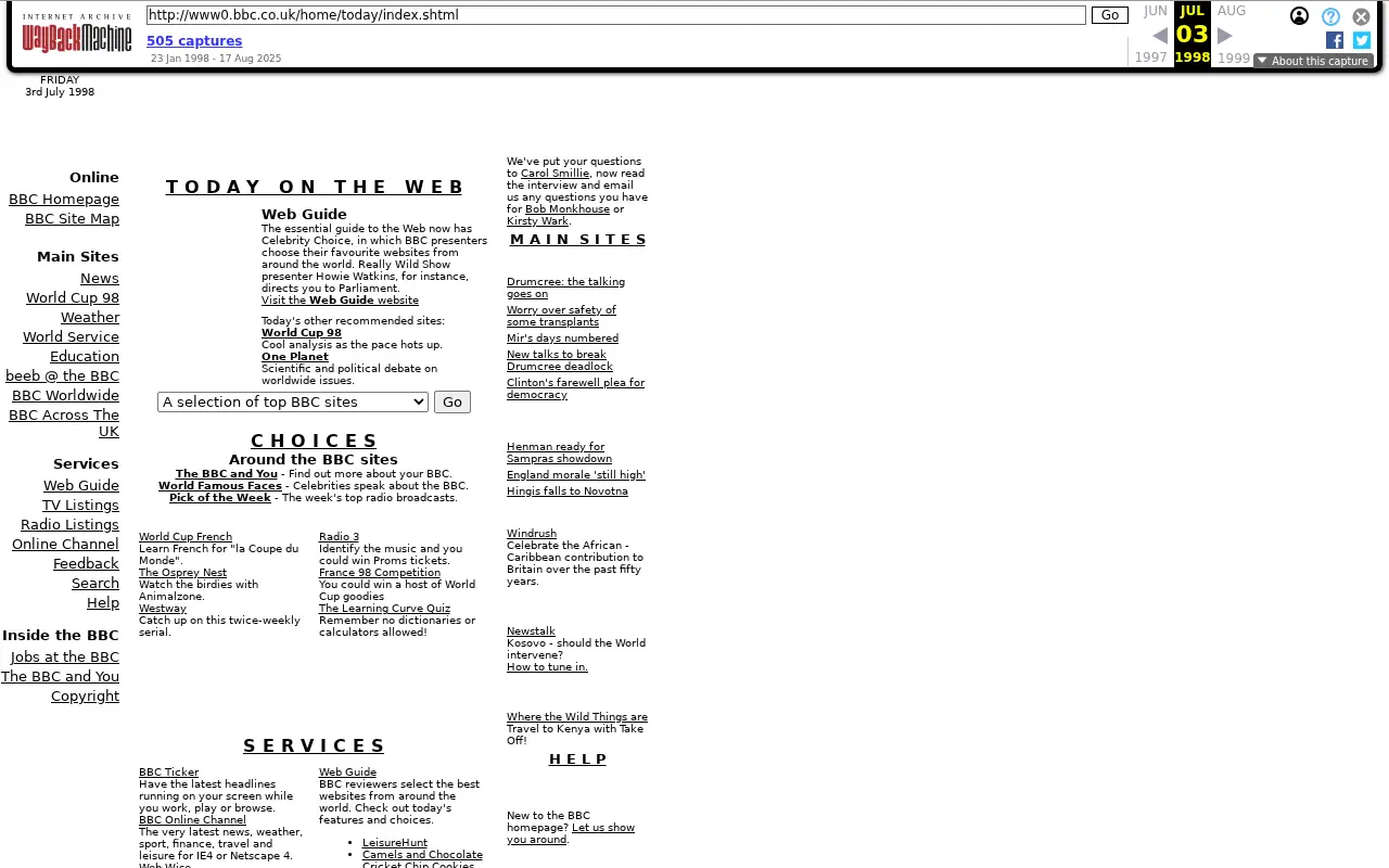 bbc.co.uk in 1998