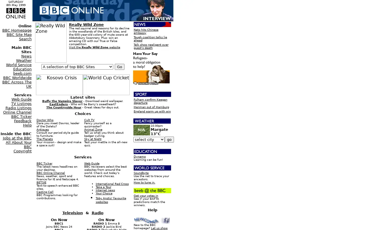 bbc.co.uk in 1999