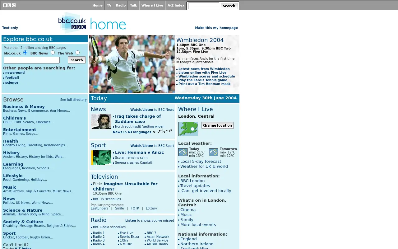 bbc.co.uk in 2004