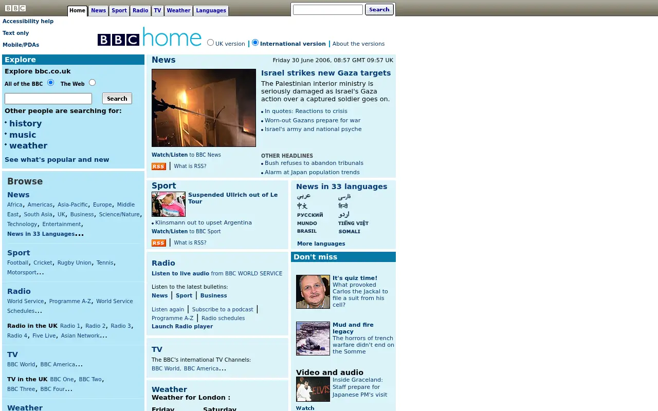 bbc.co.uk in 2006