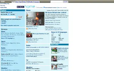 bbc.co.uk in 2007
