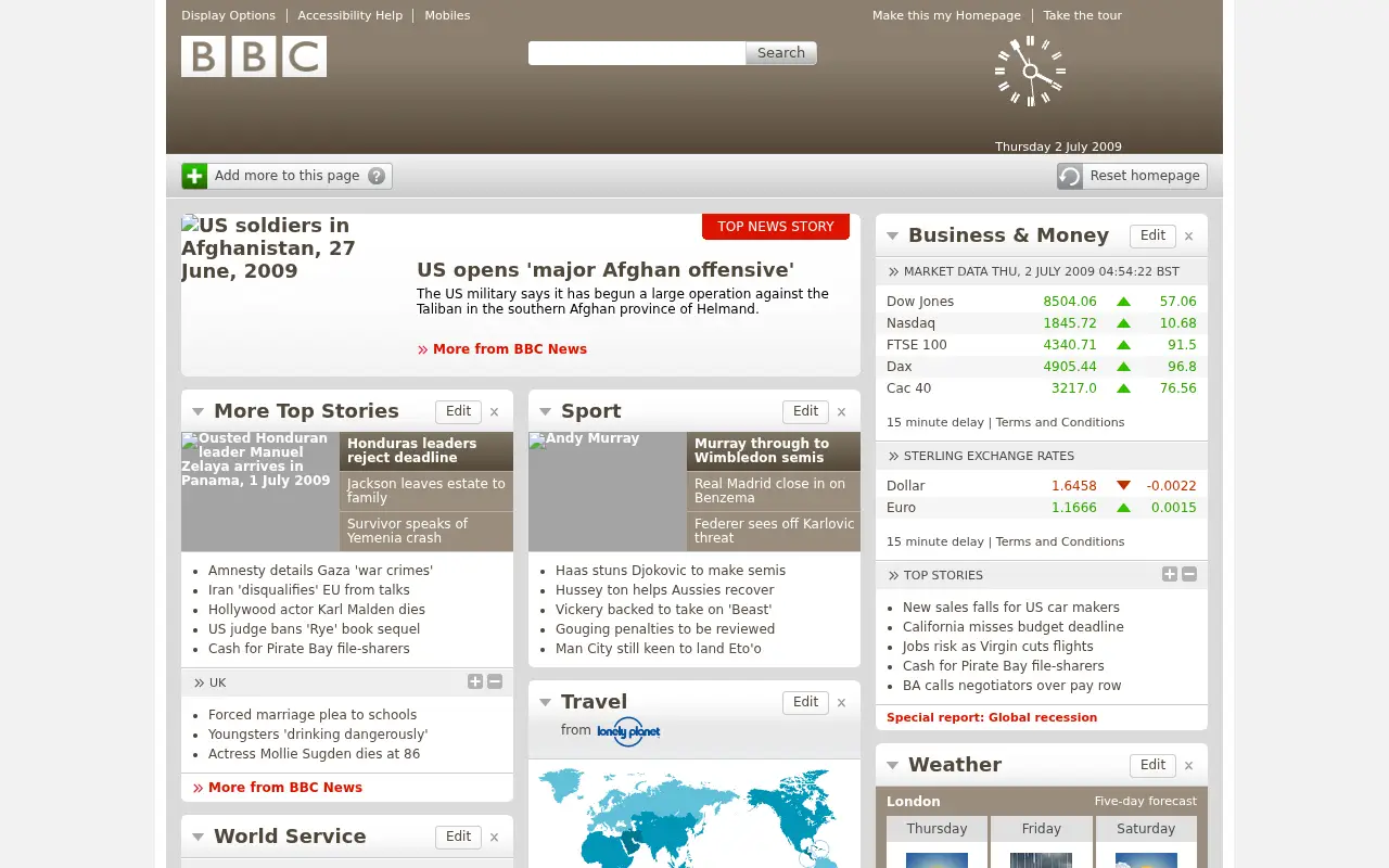 bbc.co.uk in 2009