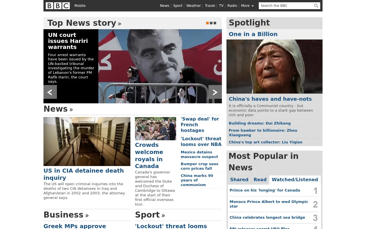 bbc.co.uk in 2011