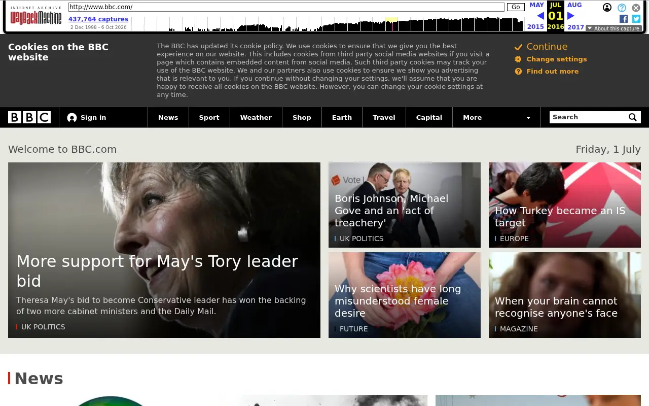 bbc.co.uk in 2016