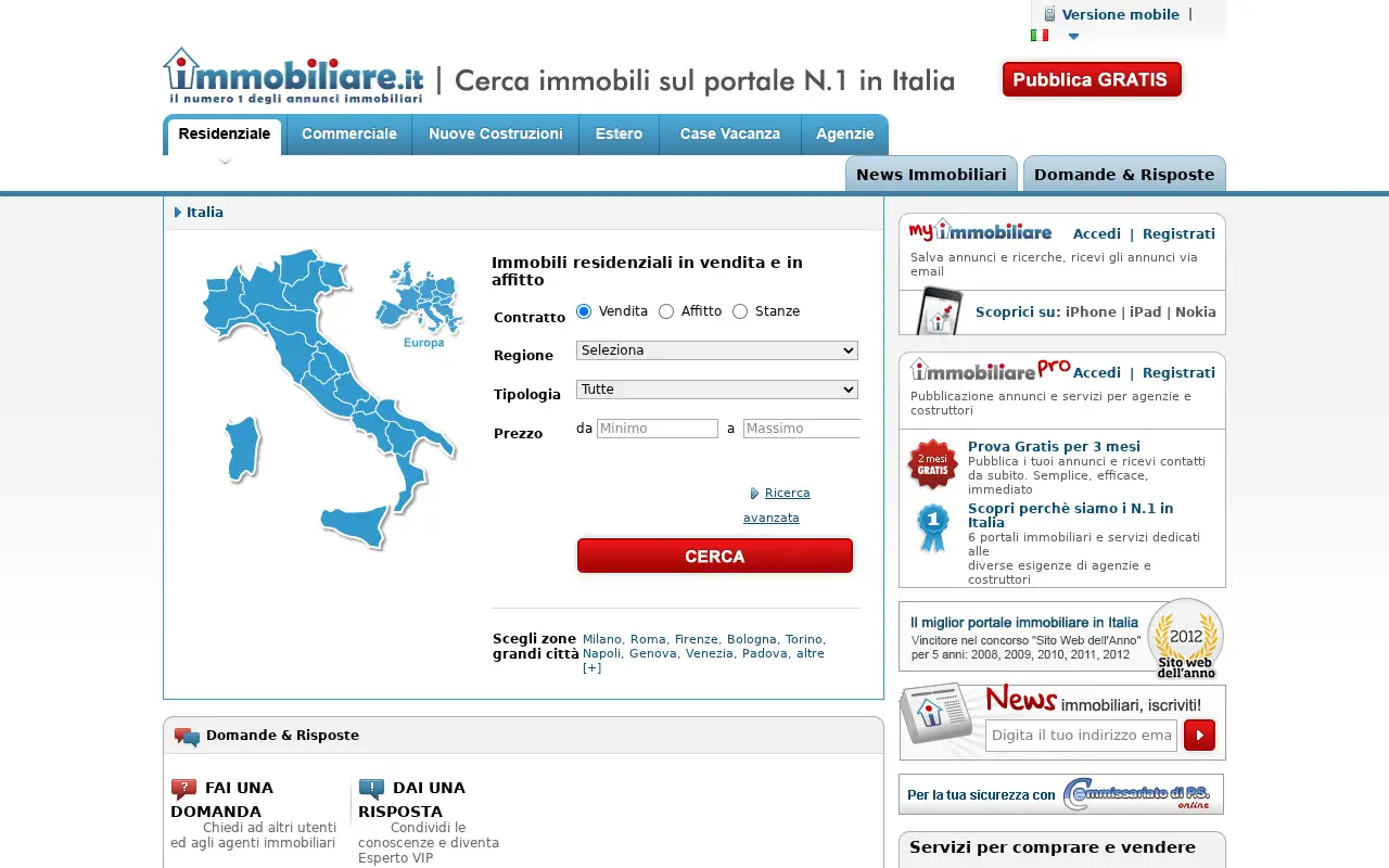 immobiliare.it on July 1, 2011