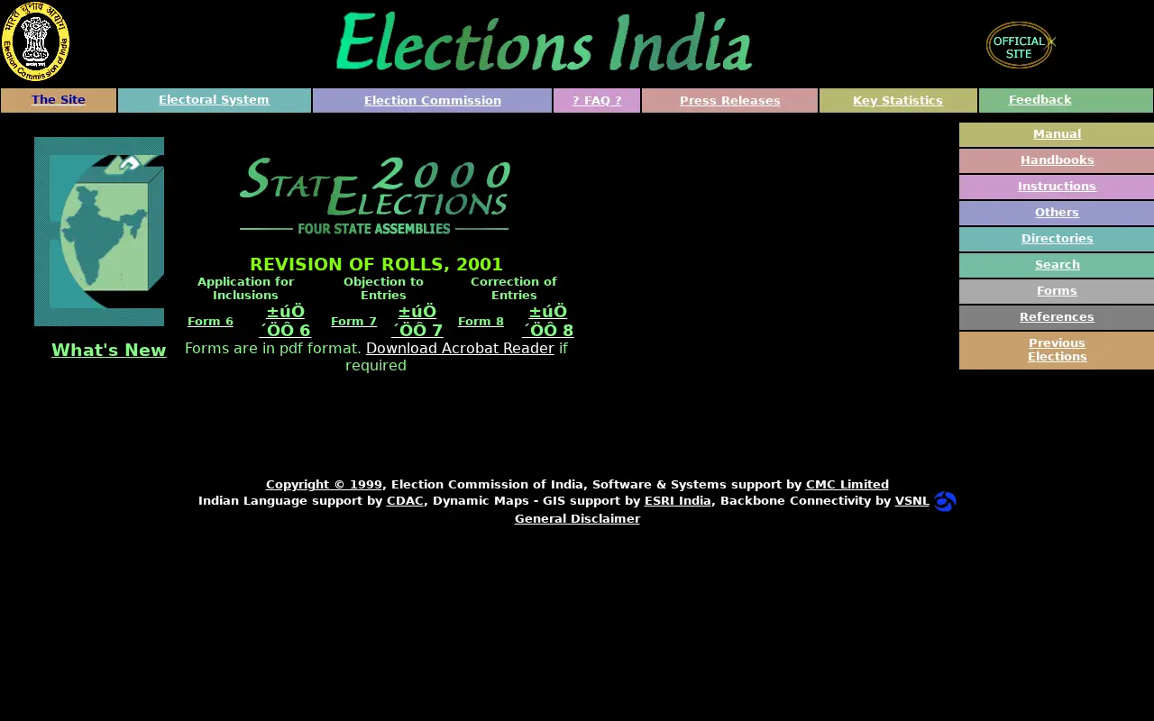 eci.gov.in in 2000