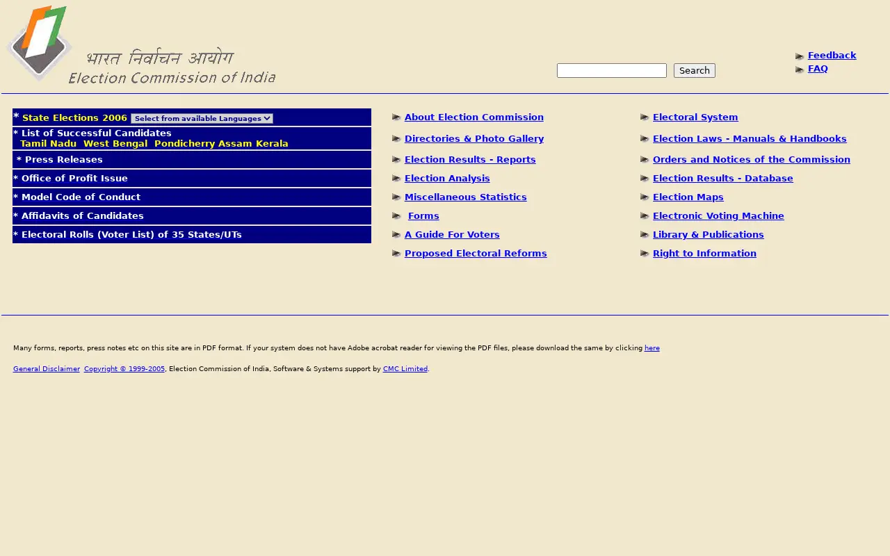 eci.gov.in in 2006