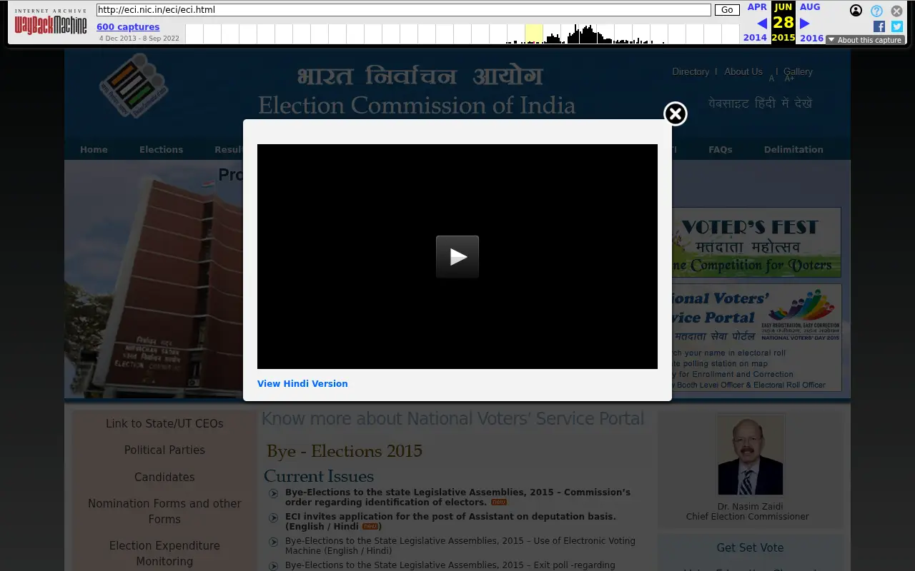 eci.gov.in in 2015