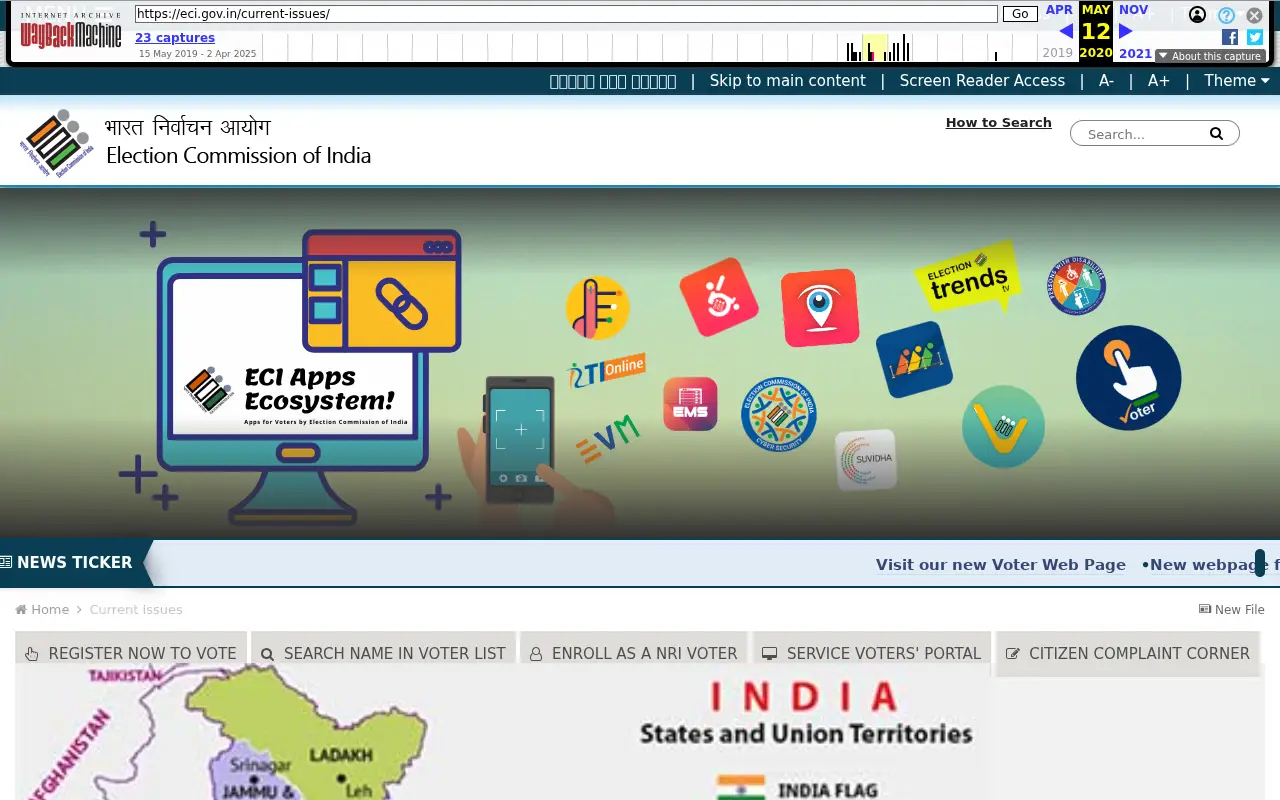 eci.gov.in in 2020