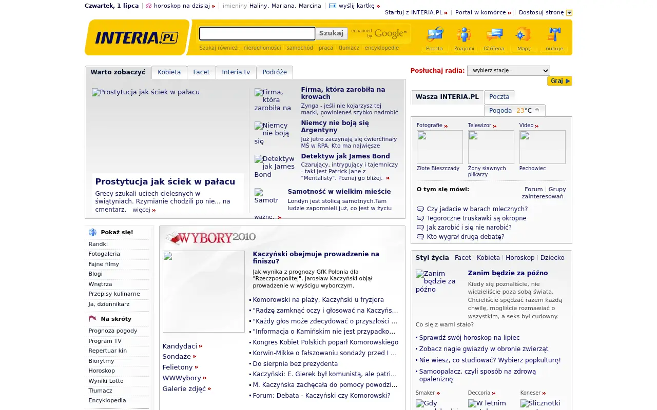 interia.pl in 2010