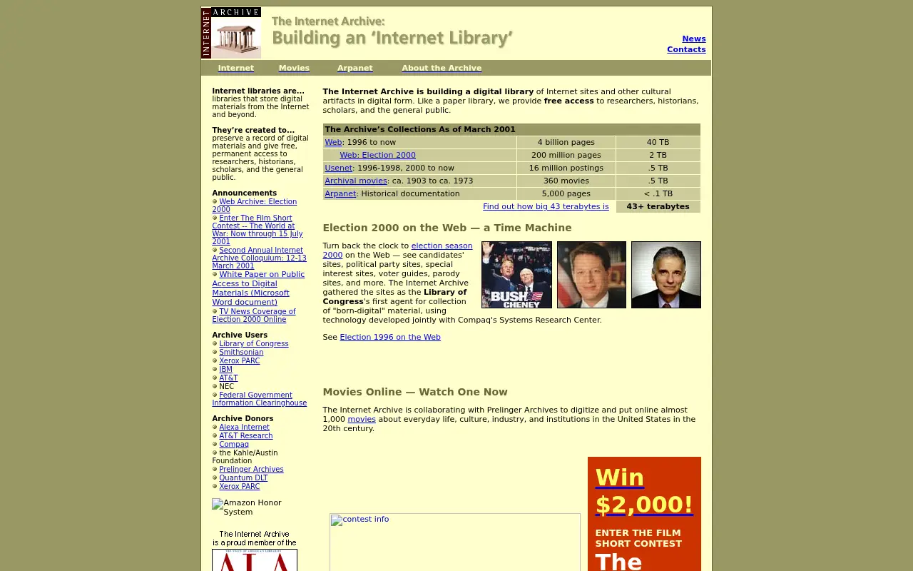 archive.org in 2001