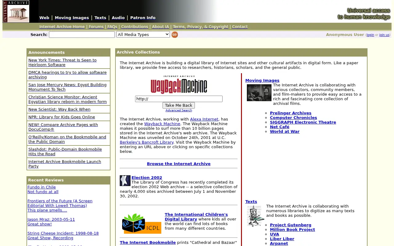 archive.org in 2003