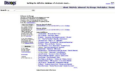 discogs.com in 2003