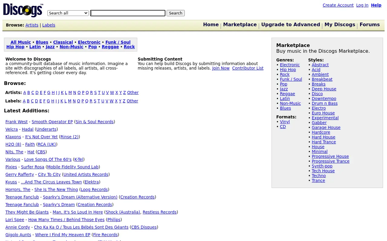 discogs.com in 2007