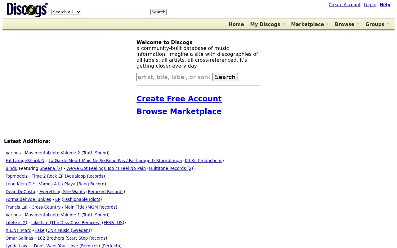 discogs.com in 2008