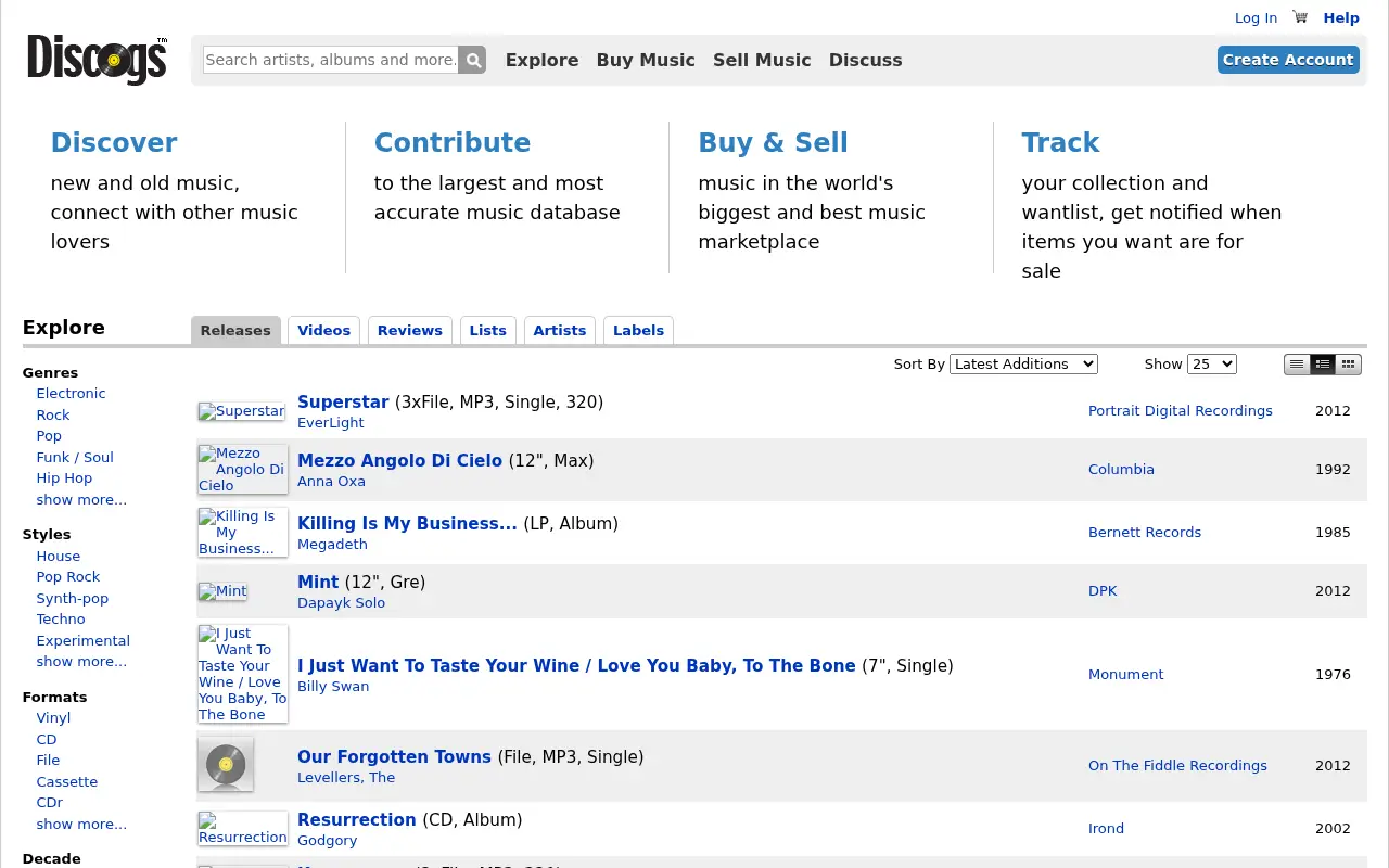 discogs.com in 2012