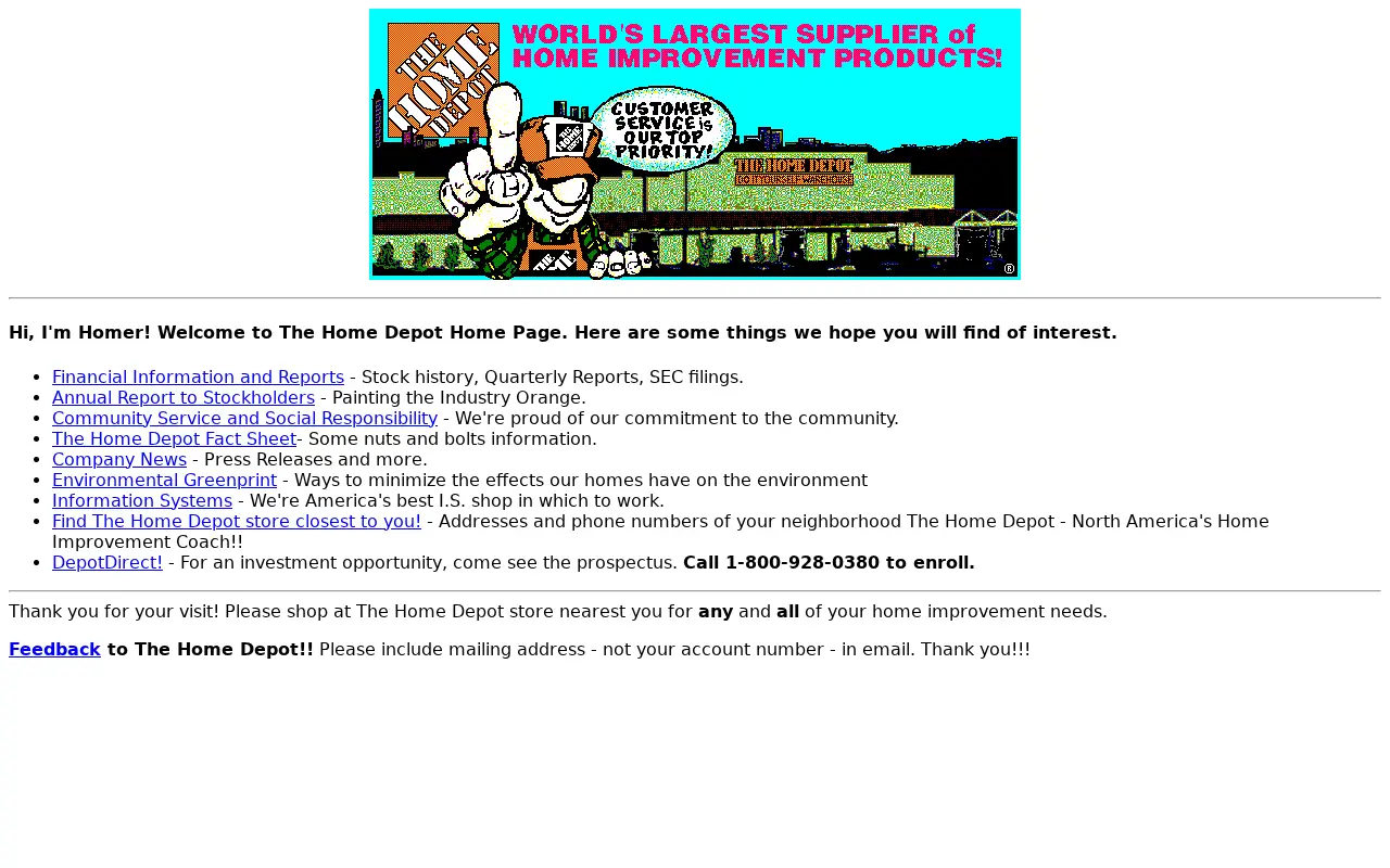 homedepot.com in 1996