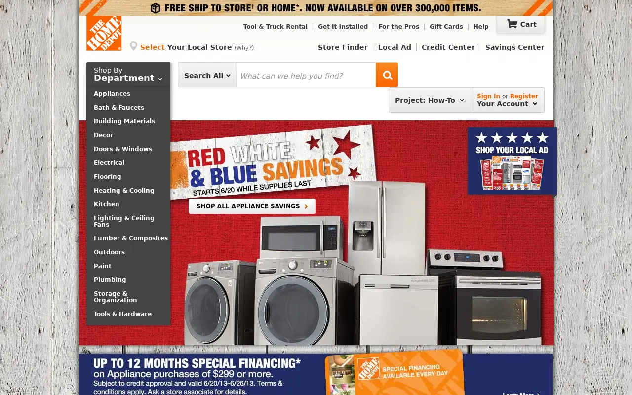 homedepot.com in 2013