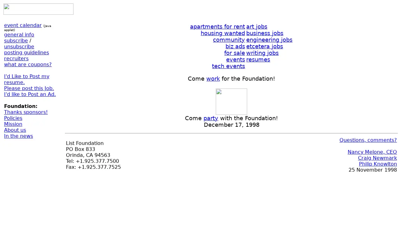 craigslist.org in 1998