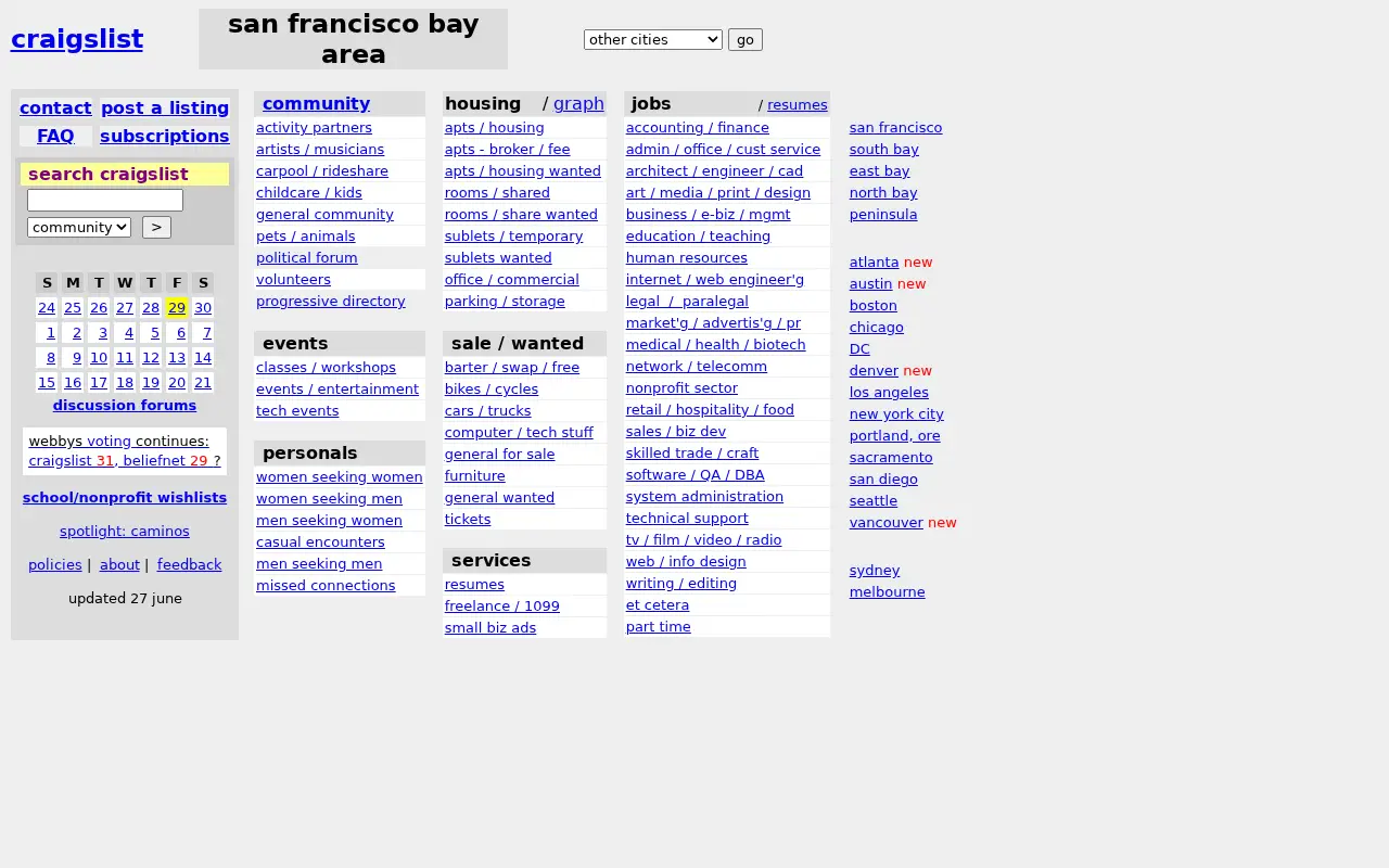 craigslist.org in 2001