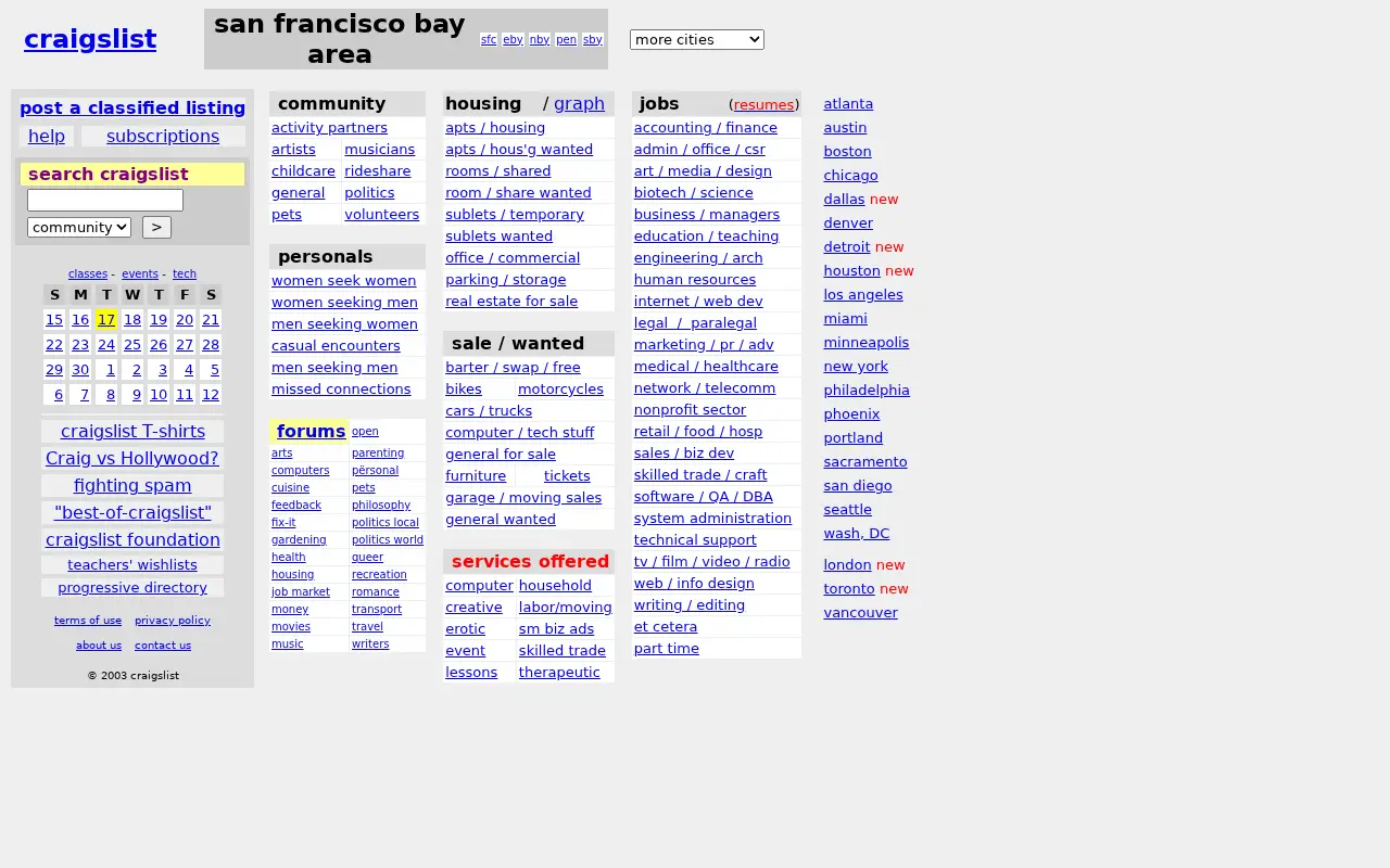 craigslist.org in 2003