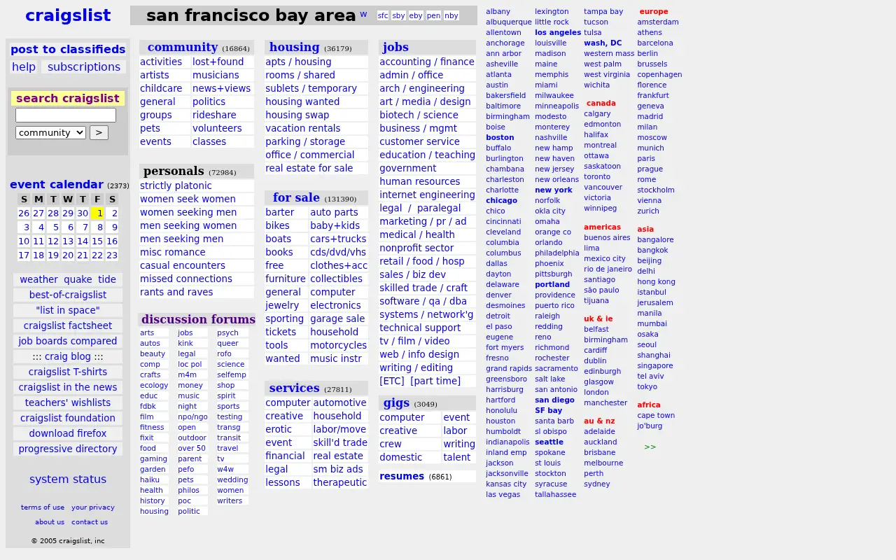craigslist.org in 2005