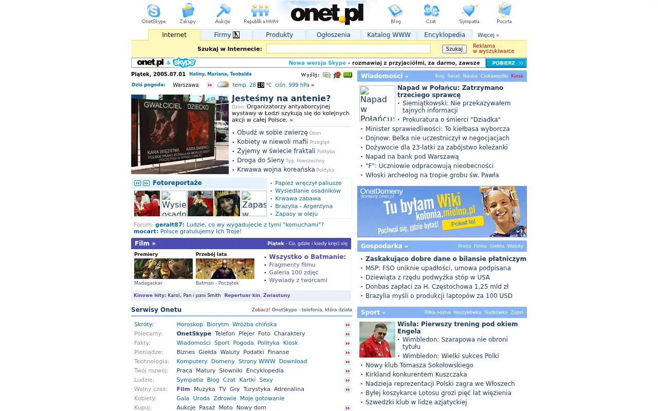 onet.pl in 2005