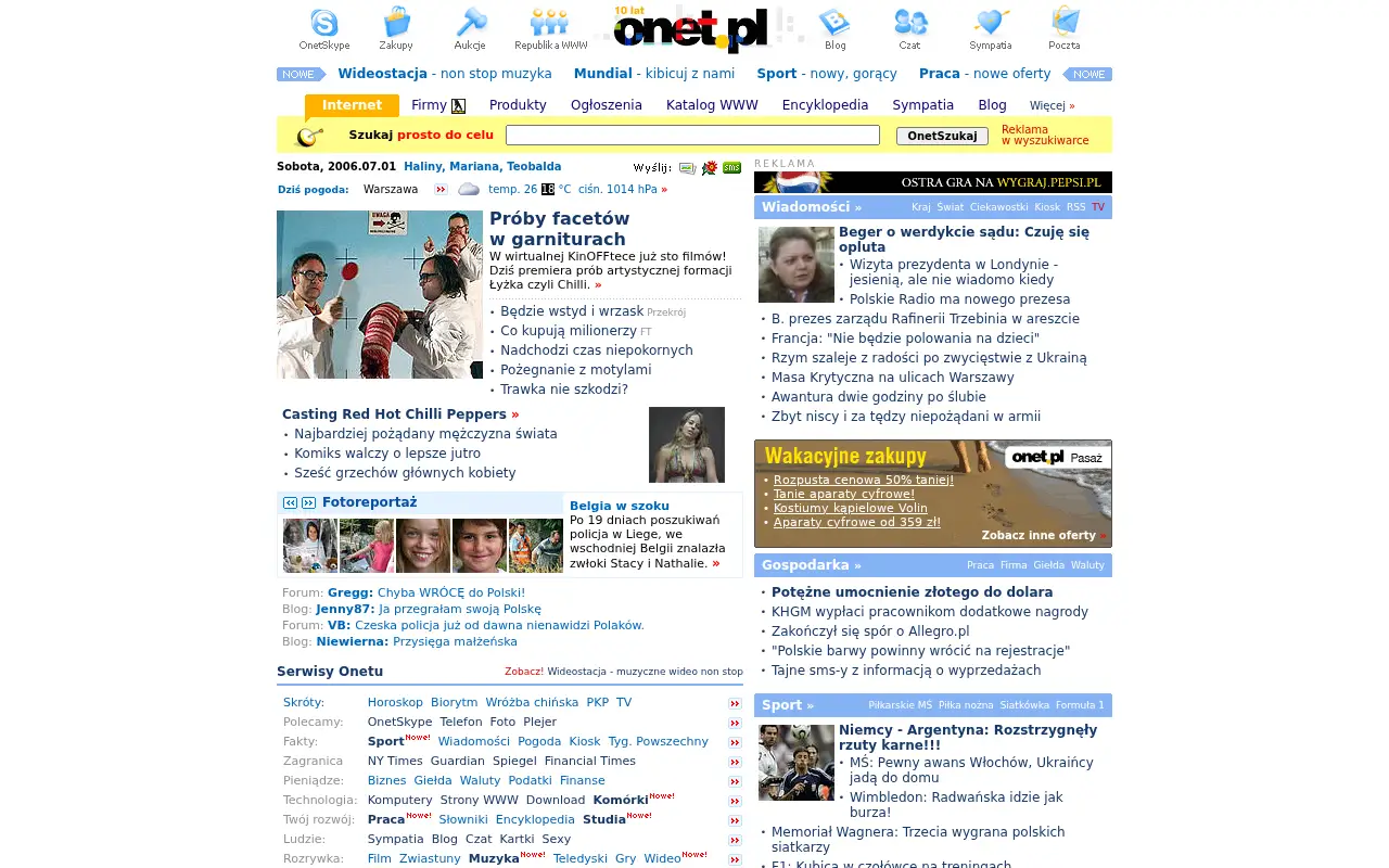 onet.pl in 2006