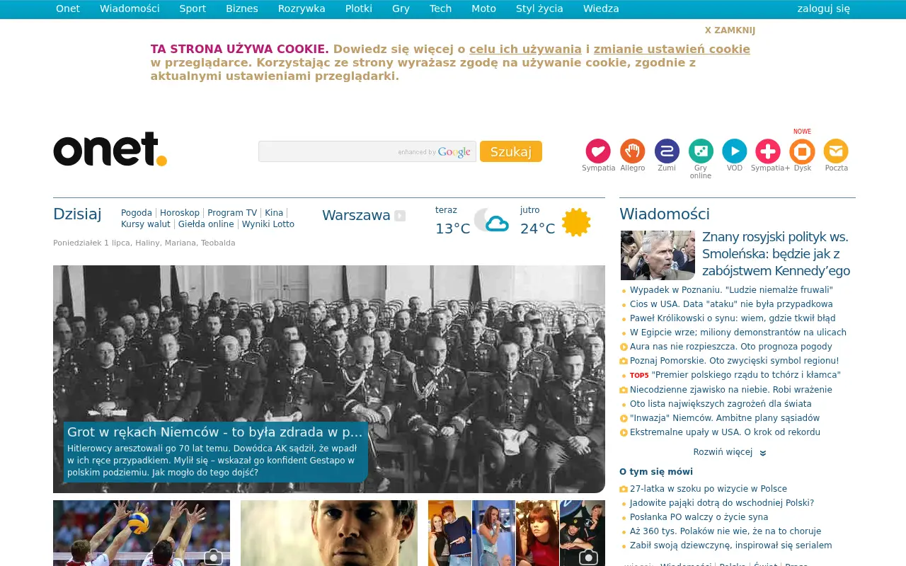 onet.pl in 2013