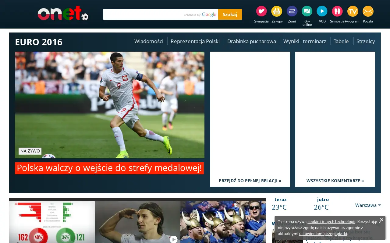 onet.pl in 2016