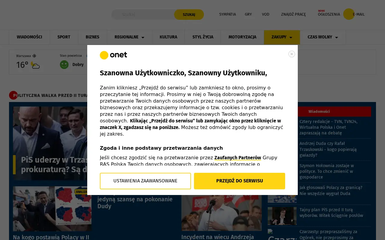 onet.pl in 2020