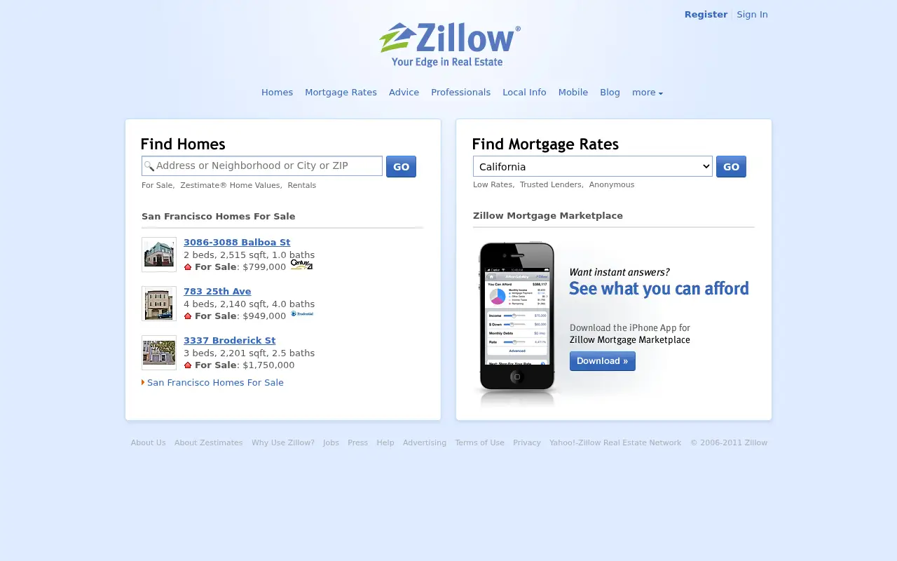 zillow.com in 2011