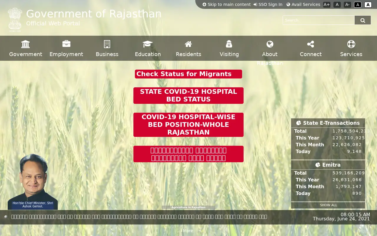 rajasthan.gov.in in 2021