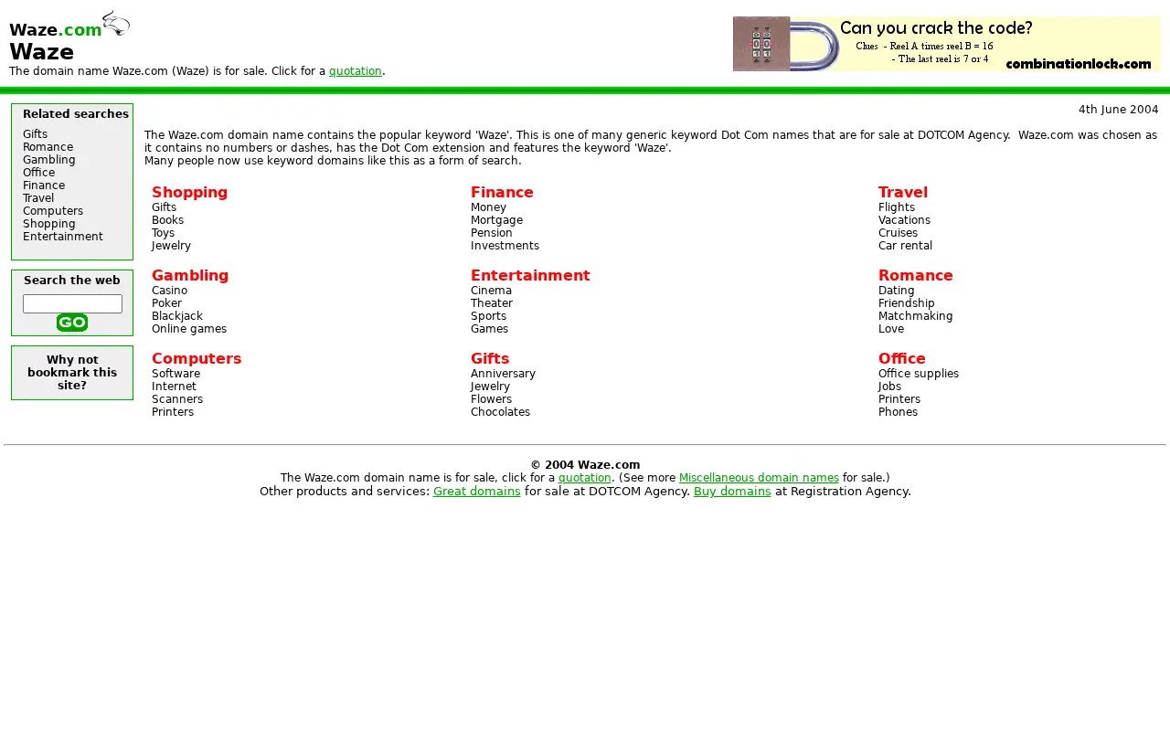 waze.com on June 4, 2004