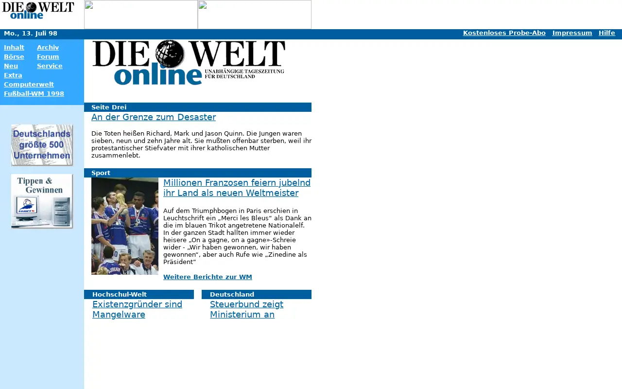 welt.de in 1998