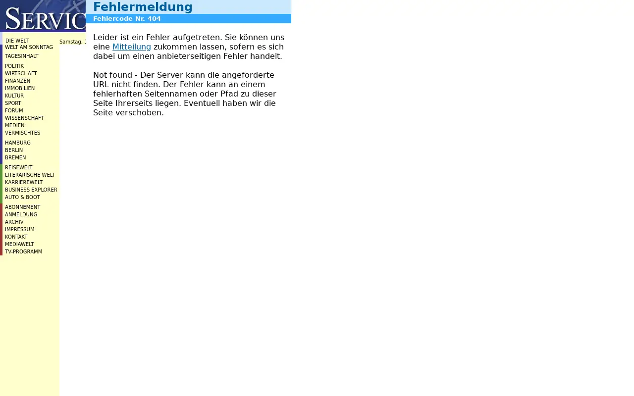 welt.de in 1999