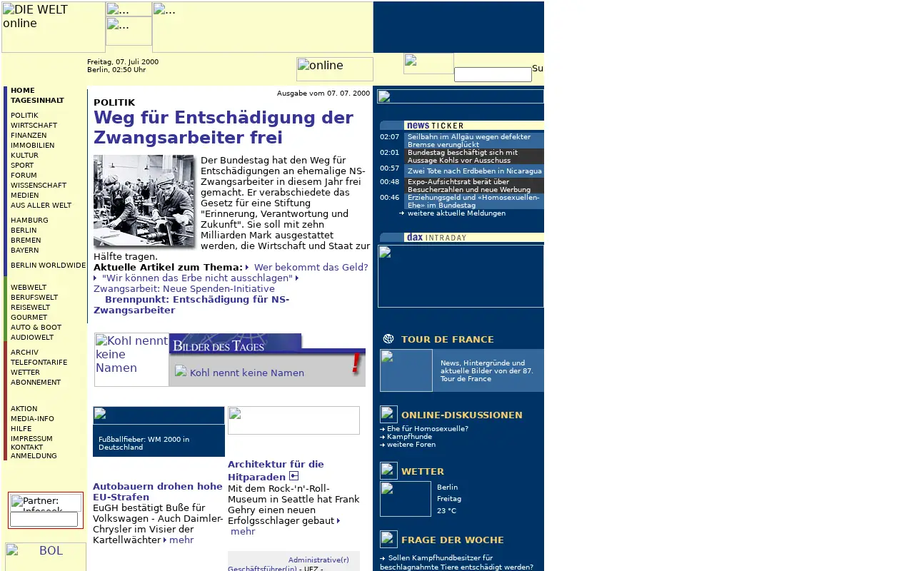 welt.de in 2000