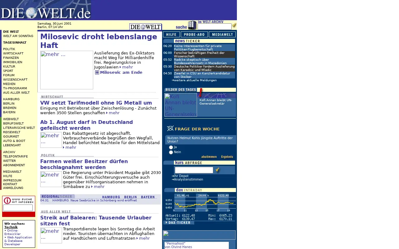 welt.de in 2001