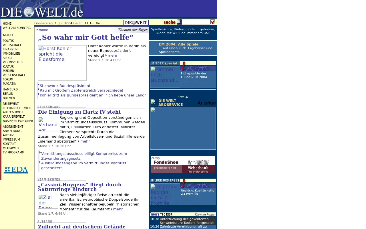 welt.de in 2004