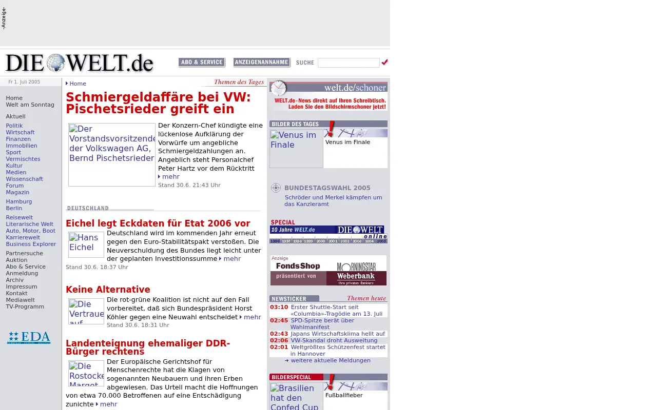 welt.de in 2005