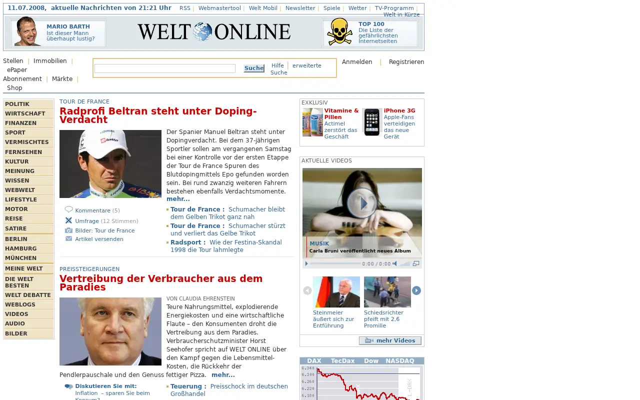 welt.de in 2008