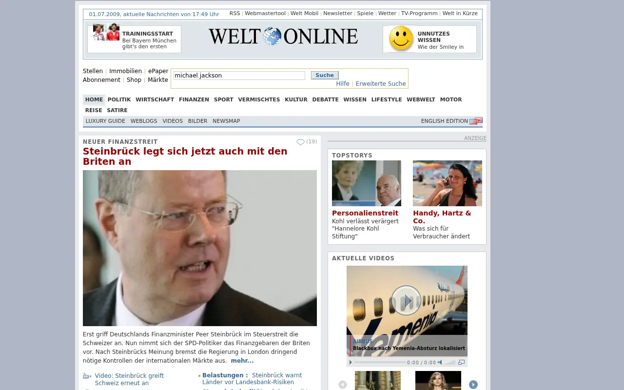 welt.de in 2009