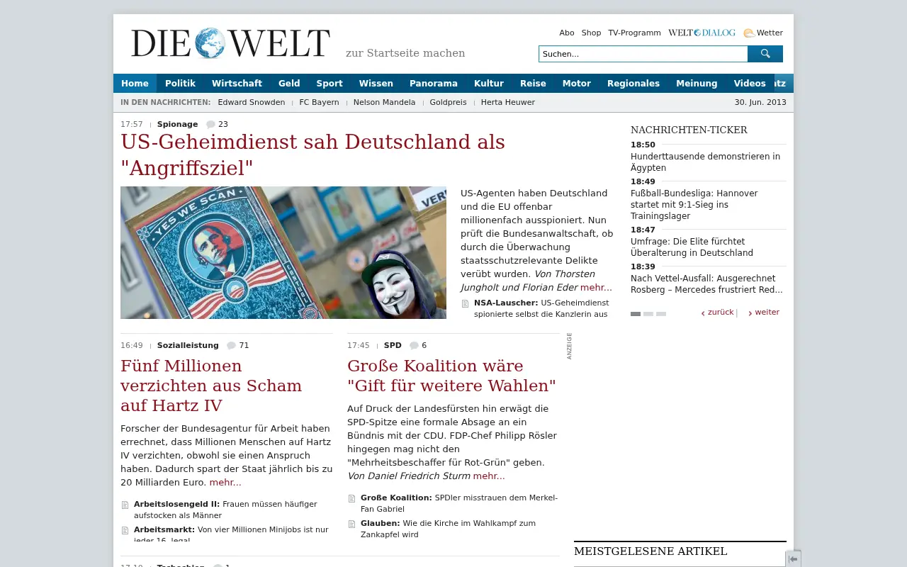 welt.de in 2013