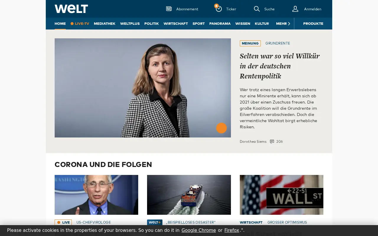 welt.de in 2020