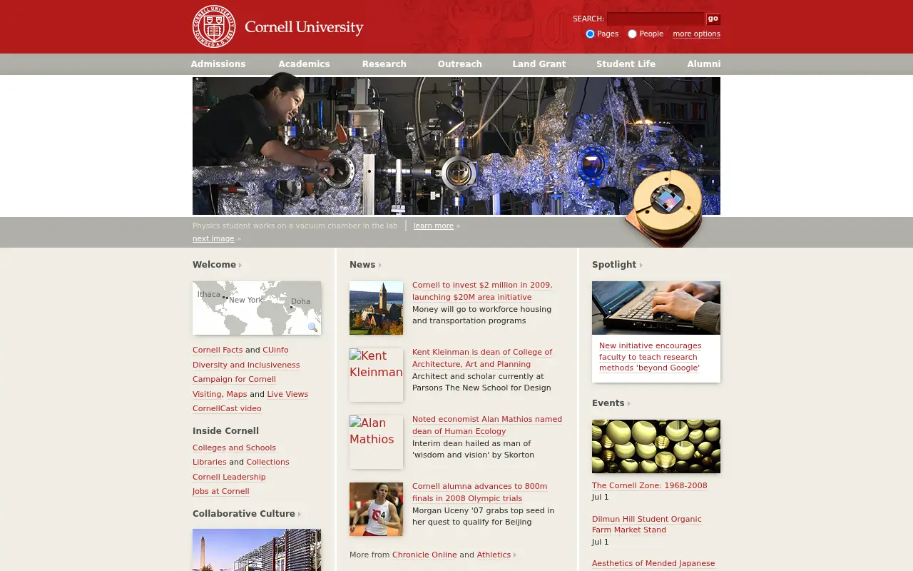 cornell.edu in 2008