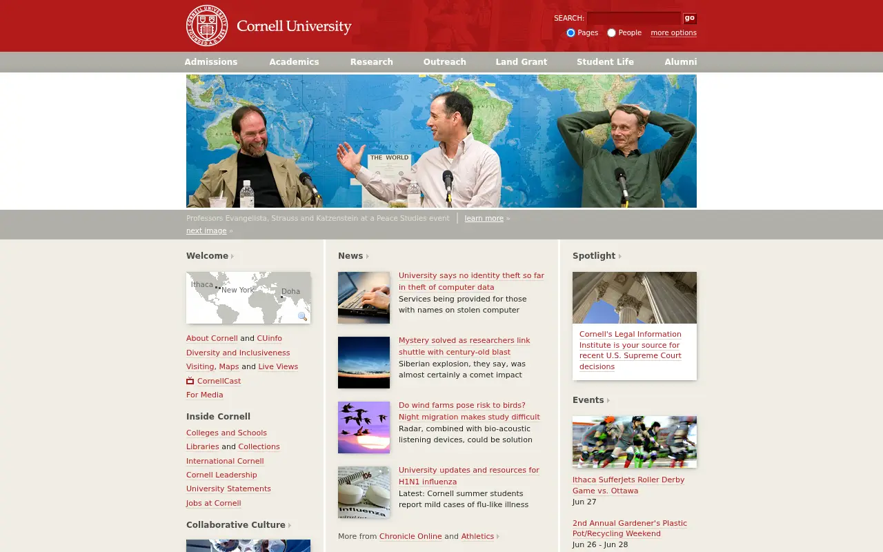 cornell.edu in 2009
