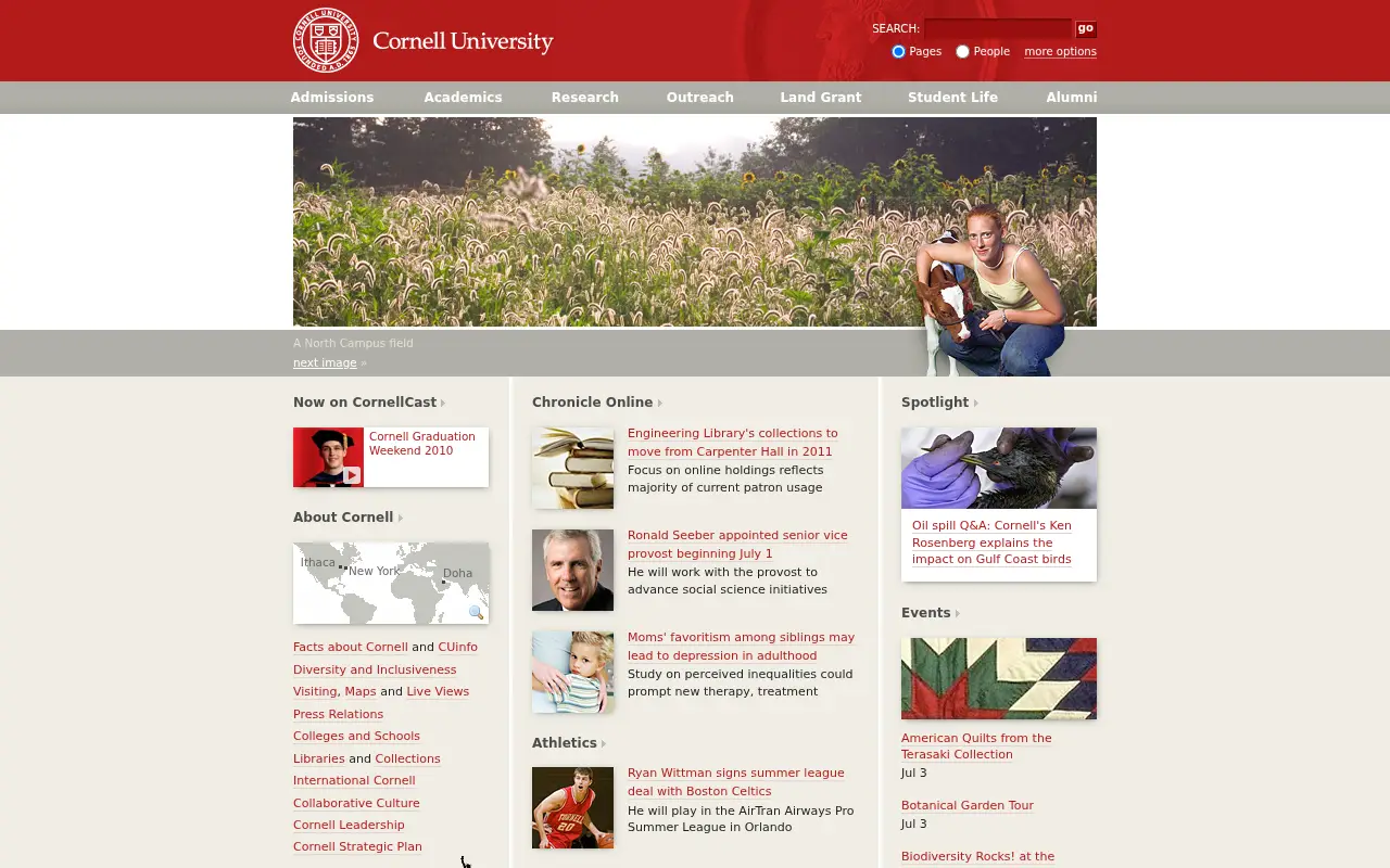 cornell.edu in 2010