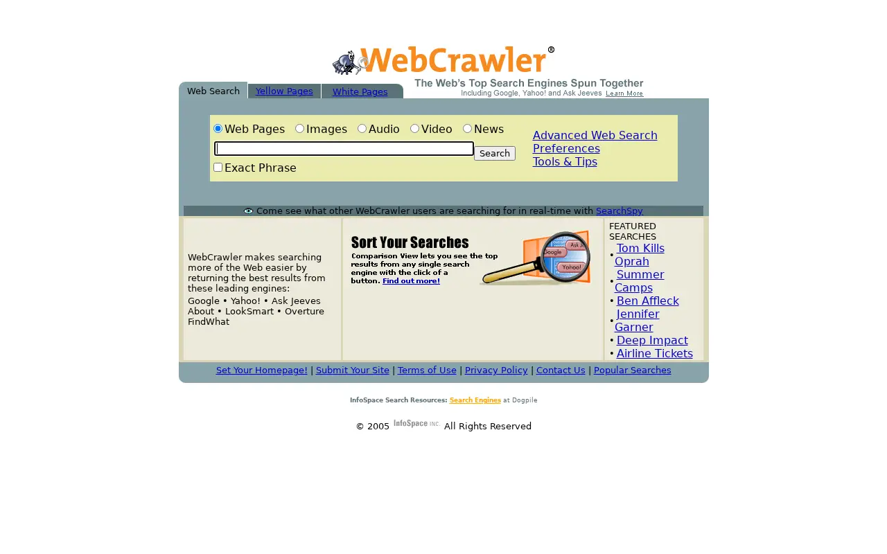 webcrawler.com in 2005