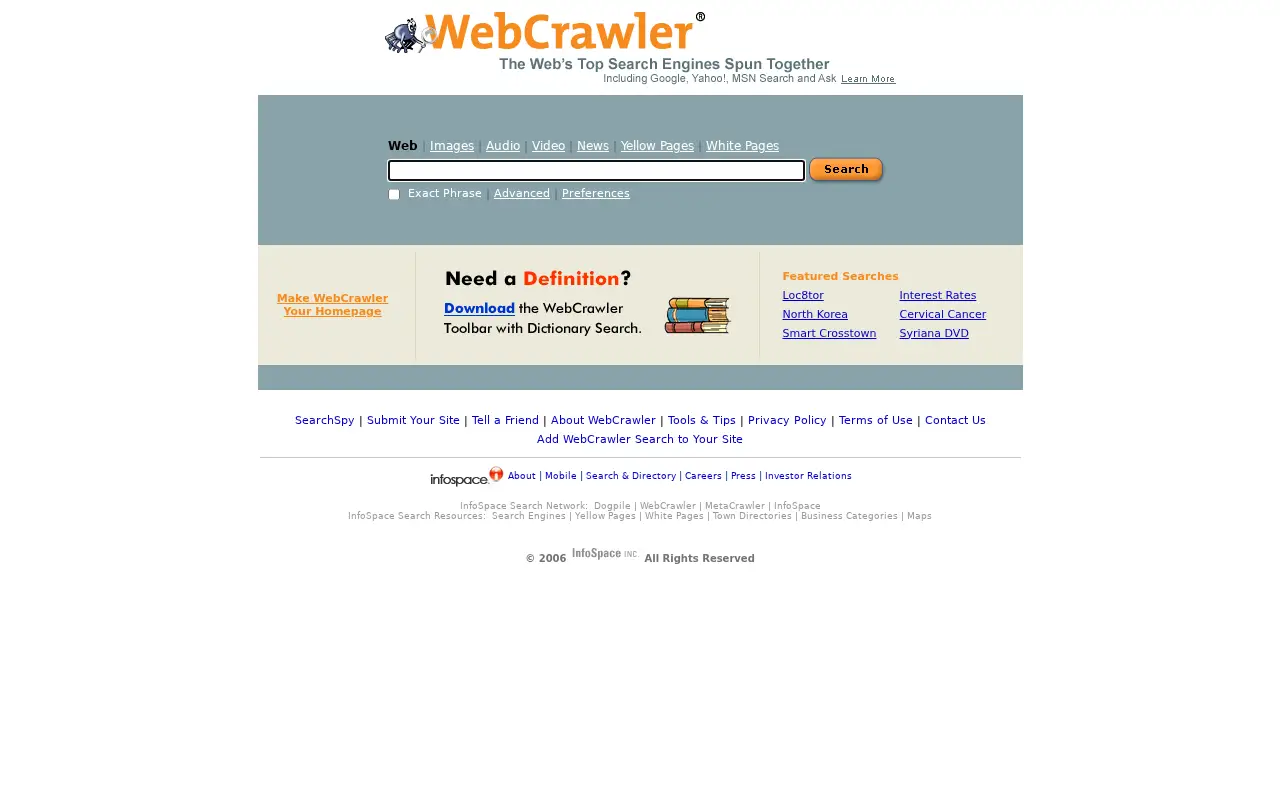 webcrawler.com in 2006